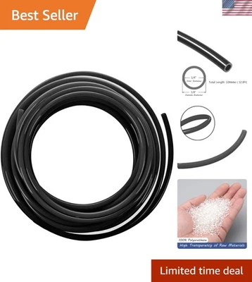 Flexible Black PU Pneumatic Pipe 3/8" OD - High Burst Pressure & Safety Approved - Image 1 of 4