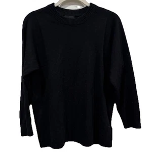 $158 J.CREW 100% Italian Cashmere Women's Xs Soft Knit Crew Neck Sweater Black - Picture 1 of 11