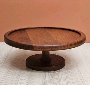 Vintage Gailstyn-Sutton Teak Wood 10.5" Round Cake Stand  MCM Mid Century Modern - Picture 1 of 11