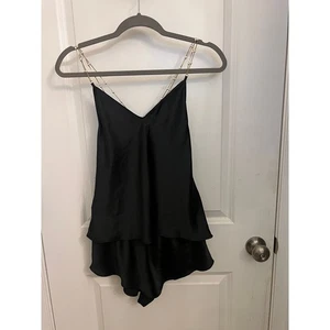 Victoria’s Secret Babydoll Dessous Set Perlenkettenriemen XS Satin schwarz Fee - Bild 1 von 10