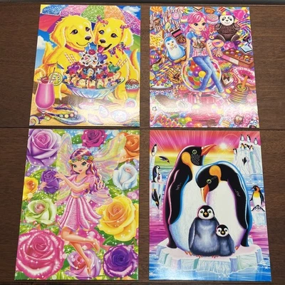 Lisa Frank Cuatro 3 Anillos Portafolio Carpetas 2 Bolsillos Perros Pingüinos Hada Niña Rosas Foto 1 de 4
