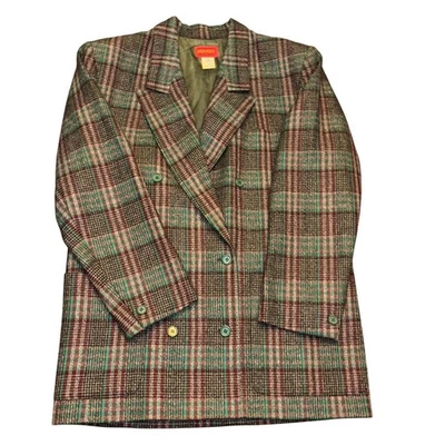 Chaqueta Blazer KENZO Paris | Vintage | Lana | Doble Pecho | Cuadros Verde Foto 1 de 4