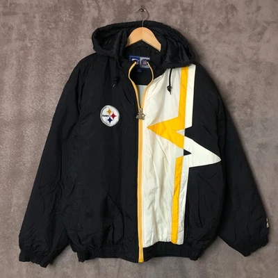 Chaqueta De Colección Años 90 Starter Pittsburgh Steelers Para Hombre Grande Cremallera Completa NFL Fútbol Foto 1 de 4