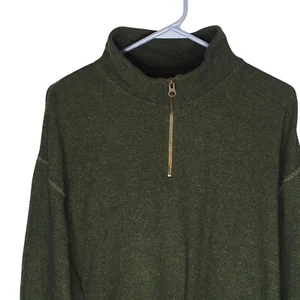 Suéter Verde Pull Over Marca Red Head Para Hombres Talla 2XL Cuarto 1/4 Cremallera Mezcla Algodón - Imagen 1 de 11