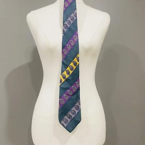 VALENTINO Cravatte Vintage Retro Pointed Silk Necktie Paisley Made In Italy - Picture 1 of 7