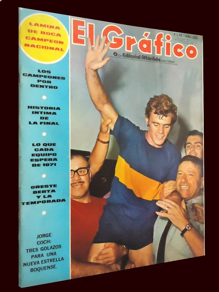BOCA 青少年冠军 1970 年足球 El Grafico # 2673 杂志阿根廷带海报 — 第 1/3 张图片
