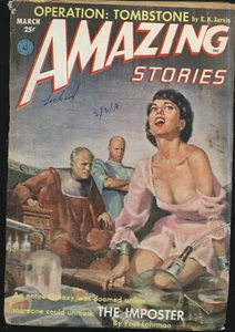 AMAZING STORIES March 1953 GGA last large pulp sized AMAZING - Picture 1 of 3