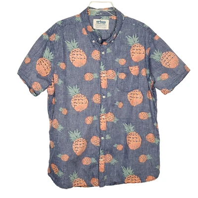 Urban Pipeline Hawaiian Shirt XXL Blue Orange Pineapples Button Down - Image 1 of 4