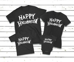 Halloween Costume T-Shirt All Family Matching Adults Kids Babies Happy Halloween - Picture 1 of 5