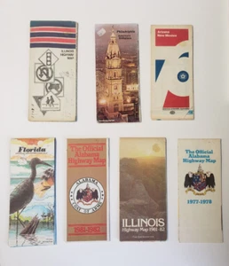 Vintage 1970's And 80's Road Maps Alabama Florida Illinois - Picture 1 of 17