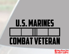U.S. MARINES COMBAT VETERAN Vinyl Decal Sticker Car Window Bumper Military War