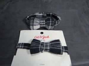 NEW/USED CAT & JACK BLACK/WHITE FLANNEL/PLAID INFANT ADJUSTABLE BOW TIE $7.99 - Picture 1 of 10