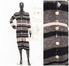 Elisa Cavaletti Cardigan Black Beige Cashmere Wool Angora Long Sweater Size S