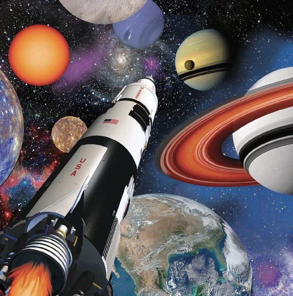 Space Blast 16 Ct Beverage Napkins Rocket Birthday Party - Image 1 of 1