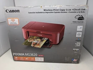 NEW NEW NEW Canon PIXMA MG3620 Wireless All-In-One Printer Red New Open Box (UX) - Picture 1 of 14