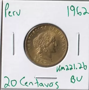 Moneda Perú 20 Centavos 1962 KM221.2b - Imagen 1 de 2