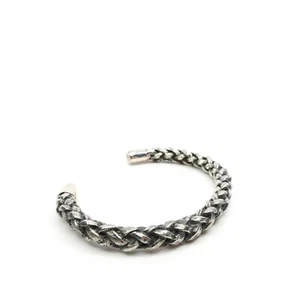King Baby Studio Silver .925 Braid Cuff Size 7.25" - Picture 1 of 8