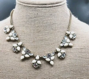 Collana J Crew Collana Strass Crema 18 pollici dichiarazione - Foto 1 di 6