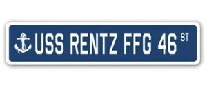 USS RENTZ FFG 46 Straßenschild US Navy Schiff Veteran Matrose Geschenk - Bild 1 von 18