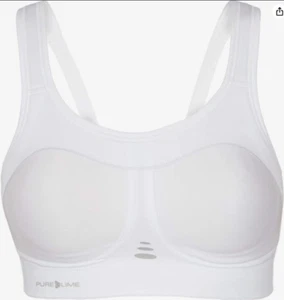 Pure Lime White Compression High Impact Sports Bra Coolmax wirefree Quick Dry - Picture 1 of 5