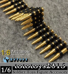 ZY TOYS 50pcs 1/6 scale 7.62 Caliber Machine Bullet Chain Ammunition Belt - Picture 1 of 7