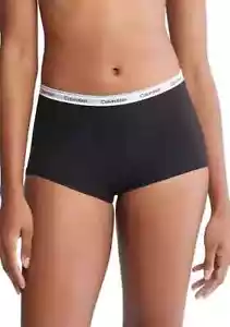 NWT Calvin Klein Modern Logo Boyshort Panty Underwear Black Medium - Picture 1 of 4