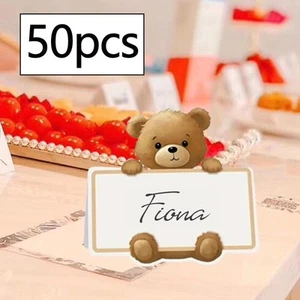 50Pcs Bär Name Ort Karten Partei Liefert Nette Papier Sitz Anzahl Karten - Picture 1 of 5