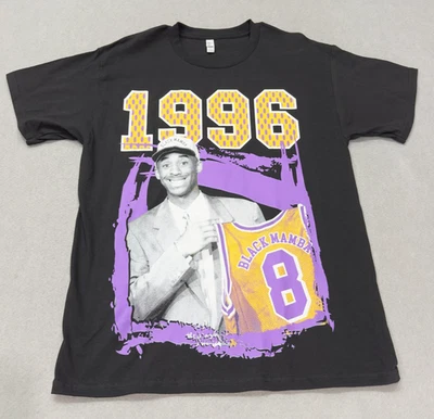 科比·布莱恩特 1996 年洛杉矶湖人队衬衫男式 XL 黑色曼巴选秀篮球 — 第 1/4 张图片