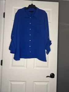 Tommy Hilfiger Bluse mit Knopfleiste 2x hübsch blau kann 3/4 oder Langarm sein - Bild 1 von 2