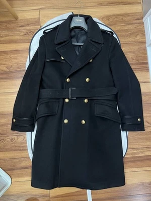 Abrigo usado Tom Ford cuero cachemir doble pecho abrigo P abrigo Napoleón gabardina Foto 1 de 4