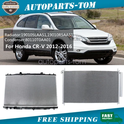 Aluminum Radiator & A/C Condenser Cooling Kit for 2012-2016 Honda CR-V L4 2.4L - Imagem 1 de 4