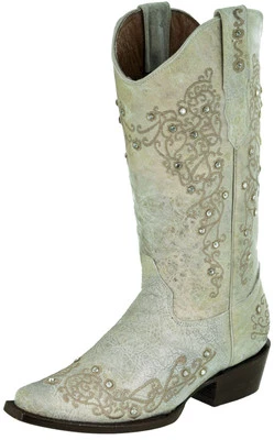 Womens Cowboy Boots Off White Bridal Wedding Rodeo Wear Size 5.5, 6.5, 7, 8.5 - Image 1 of 4