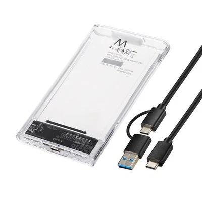 Case SSD/HDD USB C A 3.2 Gen1 Box esterno per Hard Disk 2,5″ SATA fino a 9.5mm - Immagine 1 di 4