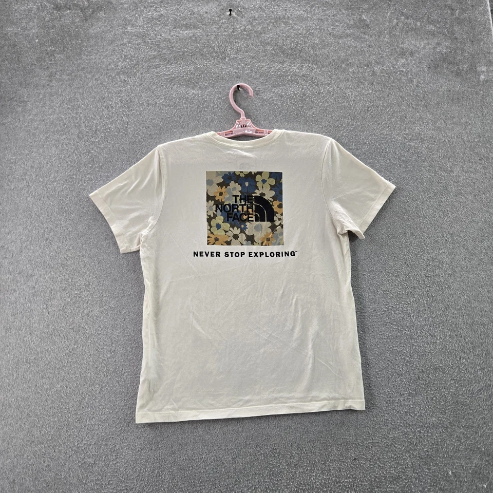 Camisa pulóver The North Face para mujer M blanca con logotipo floral cuello redondo Foto 1 de 4