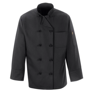 Red Kap Black Chef Coat Ten Knot Buttons - Image 1 of 2