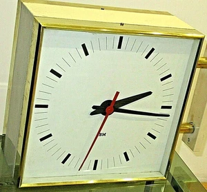 VINTAGE STATION CLOCK IBM DOUBLE SIDED XXL DIMENSIONS - Picture 1 of 10