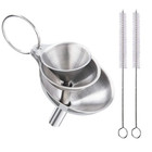 5pcs Stainless Steel Mini Funnels Set for Bottles Oils Spices Kitchen Filling