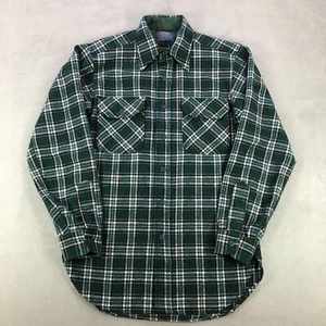 Camicia Pendleton vintage uomo piccola verde a quadri 100% lana vergine made in USA flanella - Foto 1 di 11