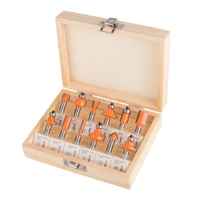 12 tlg. HM Fräsersatz Schaft 8 mm Kugel Hohlkehl Zinken Fase Buendig Nut Abrund - Bild 1 von 5