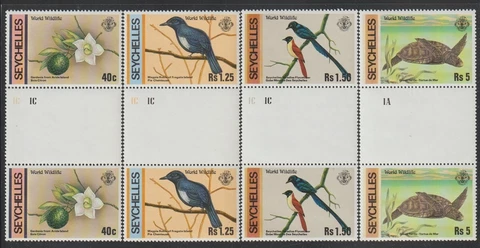 Seychelles #417-420 Island Species set of 4 in Gutter Pairs - MNH Cover