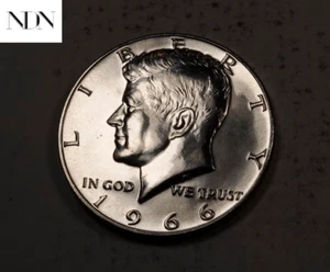 Medio dólar Kennedy 1966 plata - gema SMS+++ (prueba como) - 40 % plata #H483 - Imagen 1 de 3