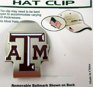 PAC Golf Hutclip + Ballmark Ball MarkBallmarker NCAA TEXAS A&M AGGIES weiß - Bild 1 von 3
