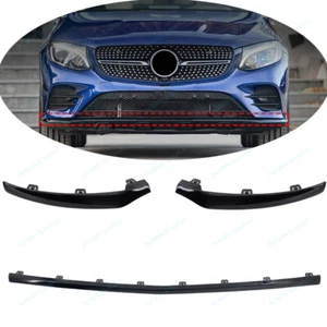 3x Black Front Bumper Cover Molding Trim For 16-19 Mercedes Benz GLC GLC250 220d - Picture 1 of 8