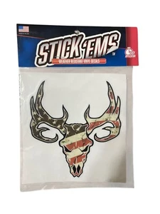 Deer Skull American Flag Weather Resistant Vinyl Decal 6' x 4' NEW sealed - Bild 1 von 2