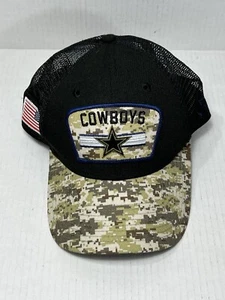 Dallas Cowboys Hat Camo Salute to Service USA New Era 9Forty Trucker Snap Back - Picture 1 of 10