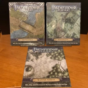 Pathfinder Flip-Mat Lot: Battlefield, Sunken City, Winter Forest, NEW in wrap - Picture 1 of 4