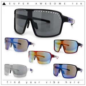 Xloop Mens Large Shield USA American Flag Print MTB Rectangle Sunglasses - Picture 1 of 39