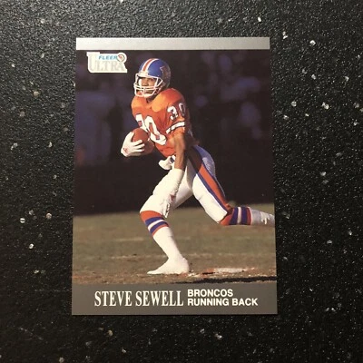 Steve Sewell 1991 Fleer Ultra Football #40 NFL Denver Broncos Running Back - Image 1 of 2