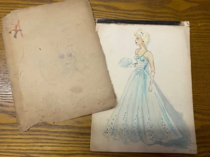 Libro de 1940;s Bocetos de Moda Francesa -21 Dibujados a Mano Firmados por A. Henney ~ TX34 - Imagen 1 de 15