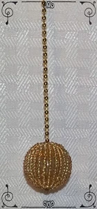 Handcrafted Champagne Gold Topaz Beaded Fan Pull Made With Swarovski Crystal - Picture 1 of 4